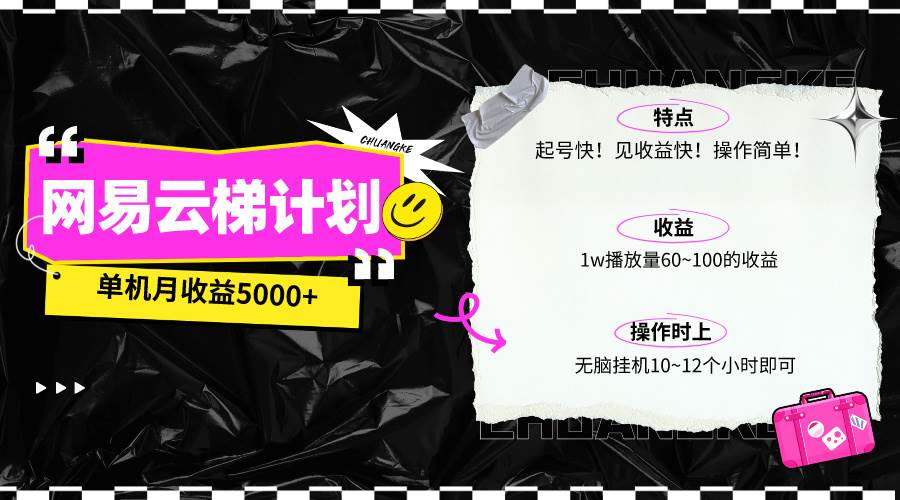 （10063期）最新网易云梯计划网页版，单机月收益5000+！可放大操作-赛德副业库
