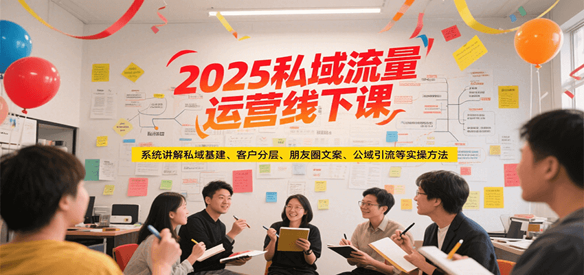 2025私域流量运营线下课，系统讲解私域基建/客户分层/朋友圈文案/公域引流等实操方法-赛德副业库