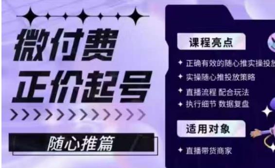微付费正价起号（随心推篇），正确有效的随心推实操投放-赛德副业库