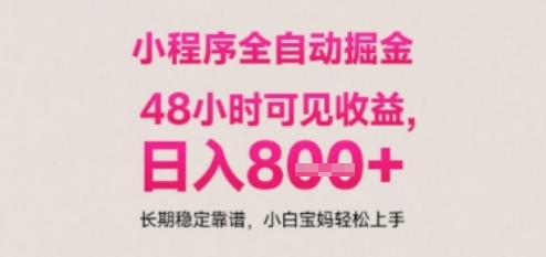 小程序自动挂G打金，无任何技术要求，没有时间限制，日入多张+长期稳定靠谱【揭秘】-赛德副业库