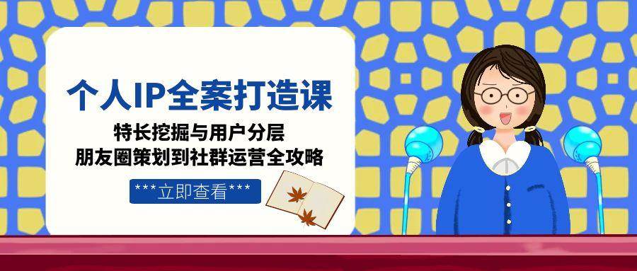 个人IP全案打造课，特长挖掘与用户分层，朋友圈策划到社群运营全攻略-赛德副业库