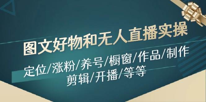 （11840期）图文好物和无人直播实操：定位/涨粉/养号/橱窗/作品/制作/剪辑/开播/等等-赛德副业库