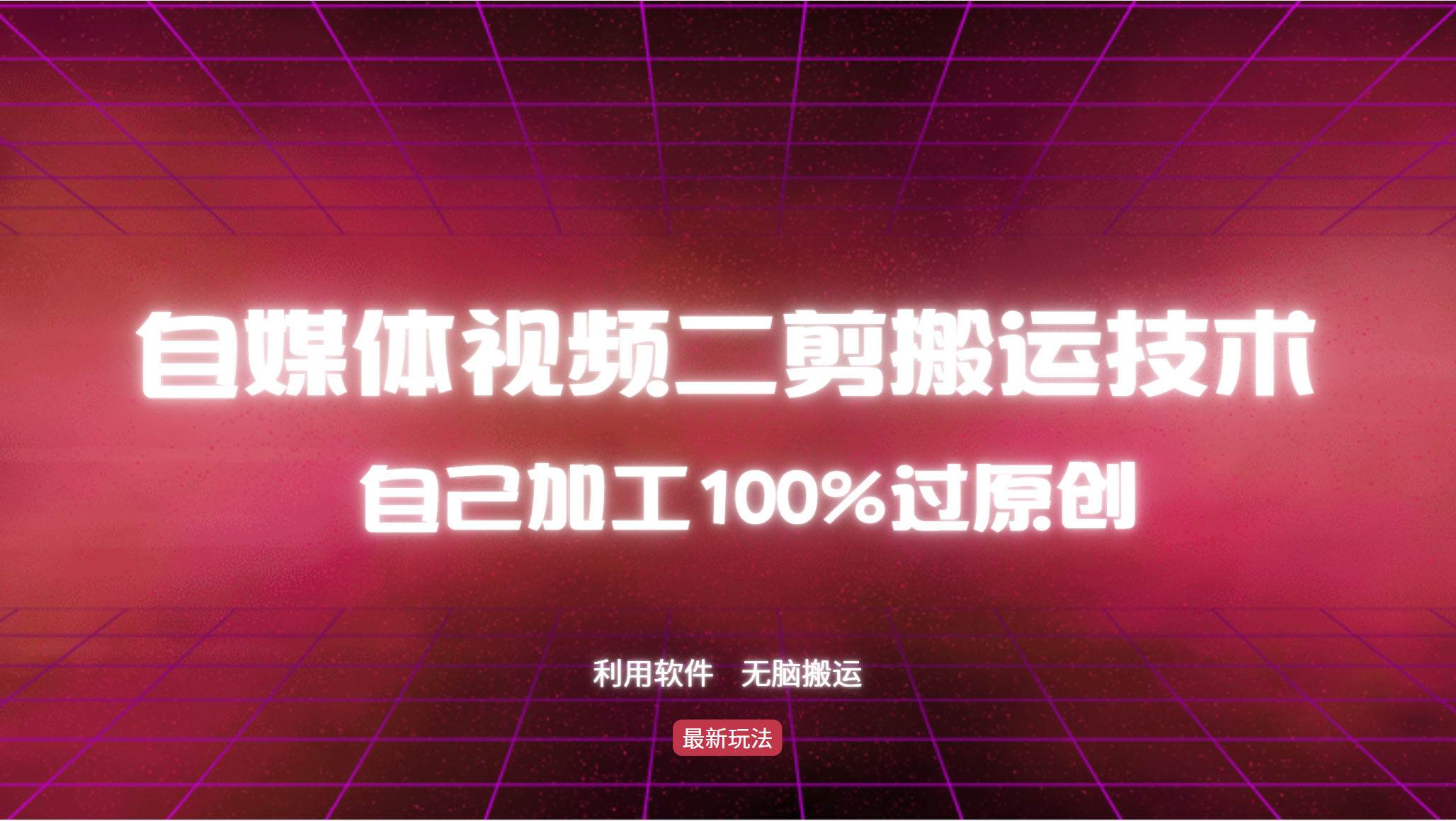 (12995期)详细教你自媒体视频二剪搬运技术,自己加工100%过原创,无脑搬运-赛德副业库