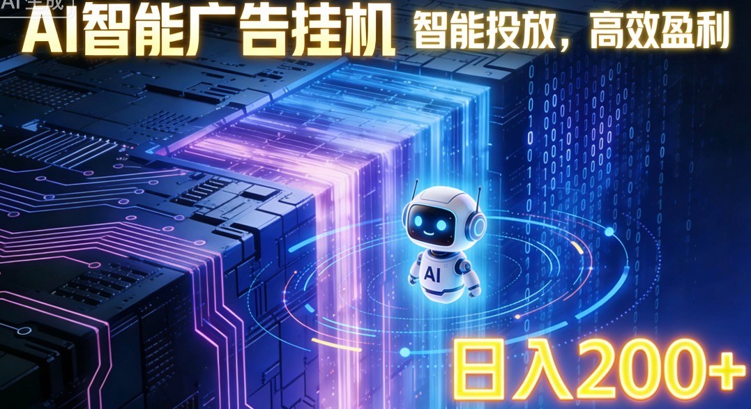 ai智能广告挂机项目，合规挂载广告即可赚取收益，单日收益可达400～500+-赛德副业库