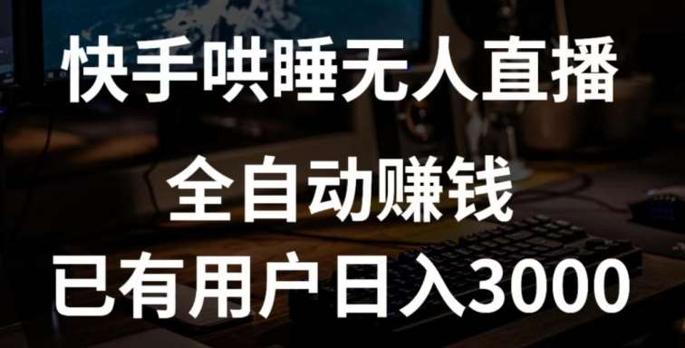 快手哄睡无人直播+独家挂载技术，已有用户日入3000+【赚钱流程+直播素材】【揭秘】-赛德副业库