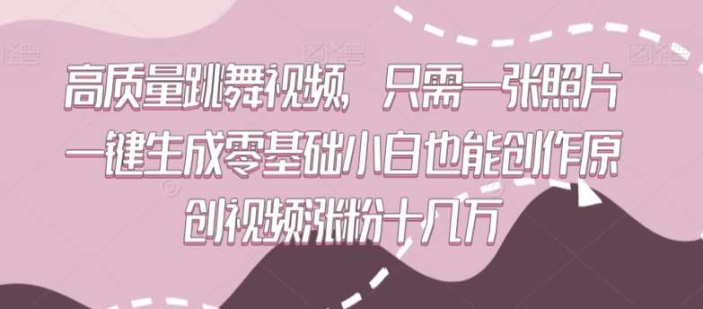 高质量跳舞视频，只需一张照片一键生成零基础小白也能创作原创视频涨粉十几万【揭秘】-赛德副业库