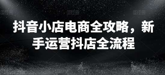 抖音小店电商全攻略，新手运营抖店全流程-赛德副业库
