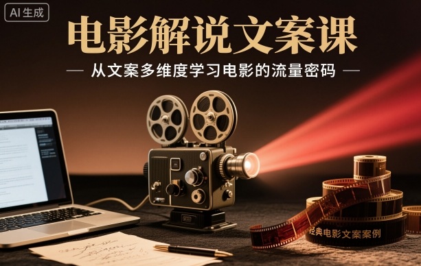 电影解说文案课,从文案多维度学习电影的流量密码-赛德副业库
