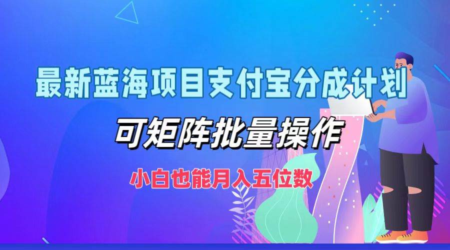 最新蓝海项目支付宝分成计划，可矩阵批量操作，小白也能月入五位数-赛德副业库