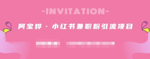 阿宝烨·小红书兼职粉引流项目，流量大，引流效果好【视频课程】-赛德副业库