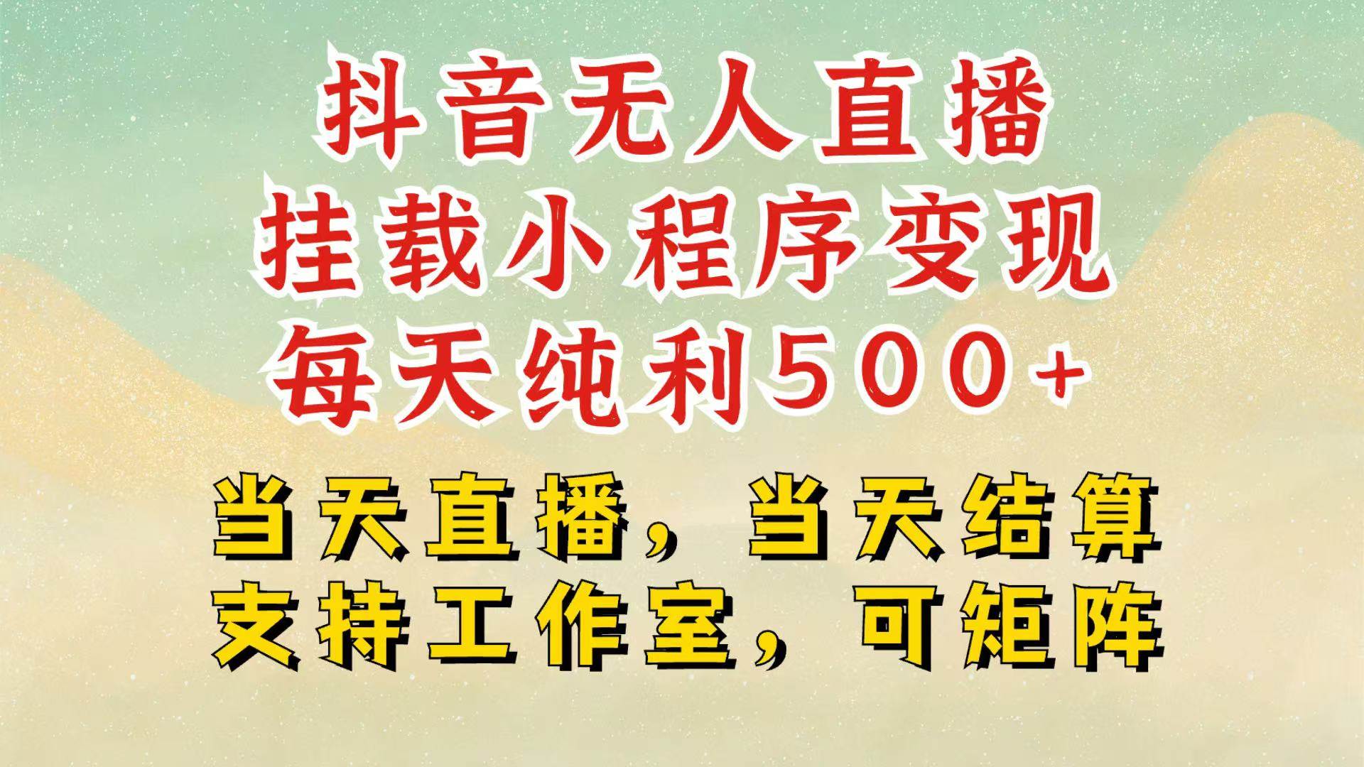 抖音无人挂机项目，轻松日入500+,挂载小程序玩法，不违规不封号，有号的一定挂起来-赛德副业库