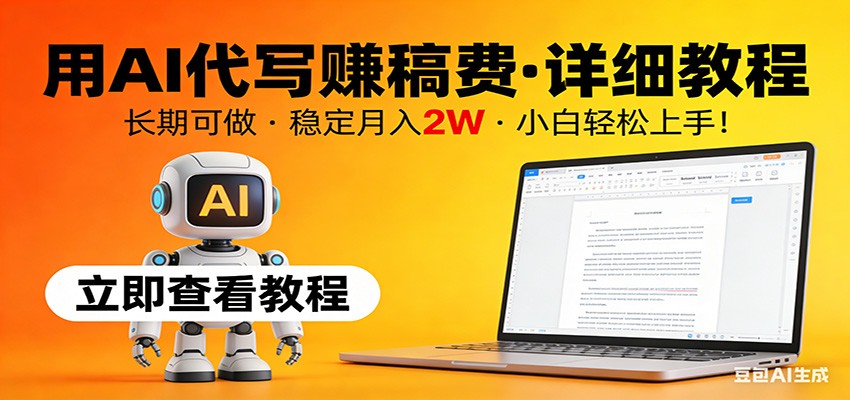 用AI代写赚稿费，详细教程，长期可做，稳定月入2W，小白轻松上手！-赛德副业库
