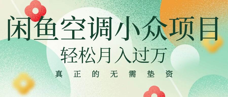 （10525期）闲鱼卖空调小众项目 轻松月入过万 真正的无需垫资金-赛德副业库