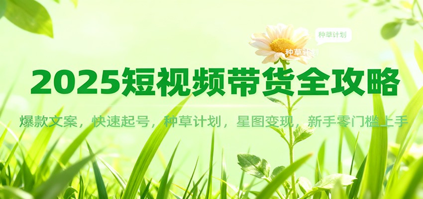 2025短视频带货全攻略：爆款文案，快速起号，种草计划，星图变现，新手零门槛上手-赛德副业库