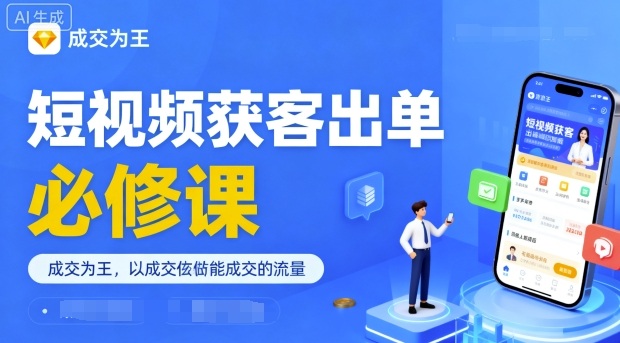短视频获客出单必修课,成交为王,以成交为导向,直接做能成交的流量-赛德副业库