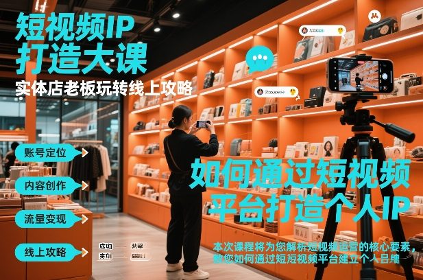 短视频ip打造大课,实体店老板玩转线上攻略-赛德副业库