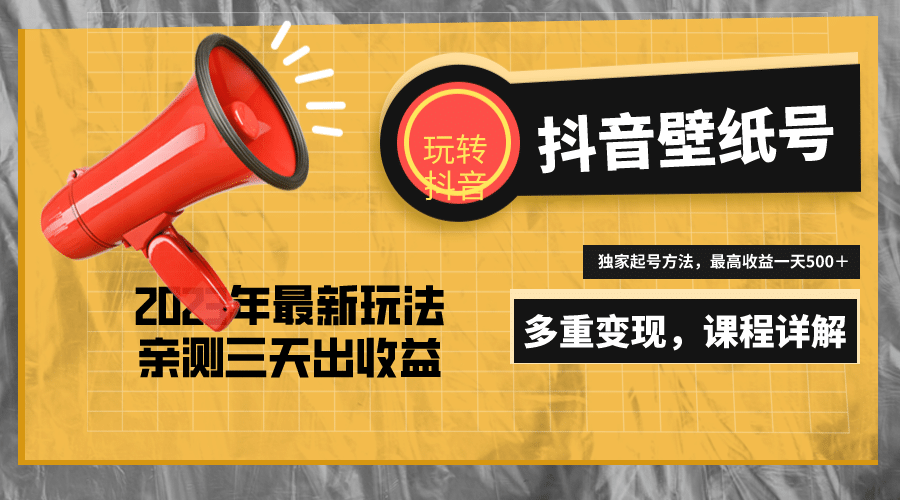 7天螺旋起号,打造一个抖音壁纸号(价值688)-赛德副业库