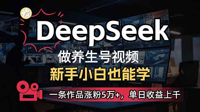 （14270期）小白用DeepSeek做养生号，一条作品涨粉5万+，单日收益上千-赛德副业库