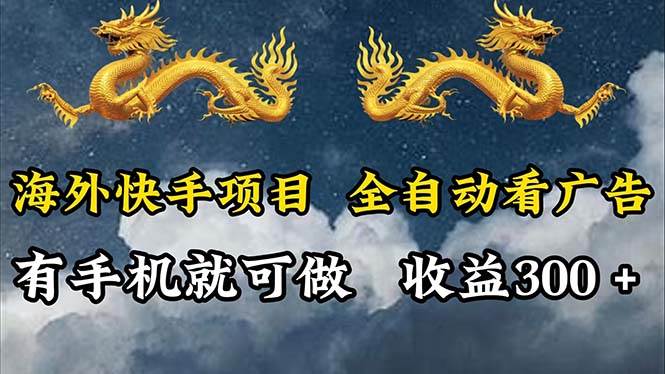 （12175期）海外快手项目，利用工具全自动看广告，每天轻松 300+-赛德副业库