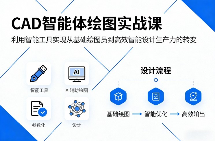 CAD智能体绘图实战课,利用智能工具,实现从基础绘图员到高效智能设计生产力的转变-赛德副业库