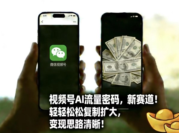 视频号AI流量密码新赛道，轻轻松松复制扩大，变现思路清晰-赛德副业库