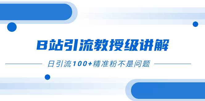 （7997期）B站引流教授级讲解，细节满满，日引流100+精准粉不是问题-赛德副业库