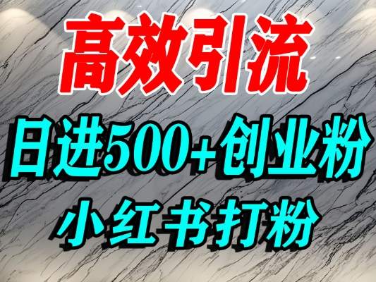 怎么打创业粉?小红书预算3000项目推荐引流精准创业粉,单人操作日引500+精准创业粉-赛德副业库