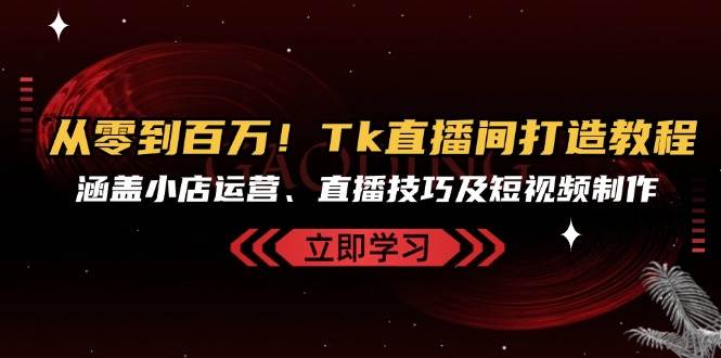 （13098期）从零到百万！Tk直播间打造教程，涵盖小店运营、直播技巧及短视频制作-赛德副业库