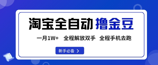 淘宝菜鸟全自动撸金豆，轻松月入1W+，全程手机去跑，操作简单【揭秘】-赛德副业库