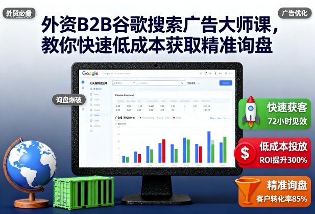 外资B2B谷歌搜索广告大师课，教你快速低成本获取精准询盘-赛德副业库