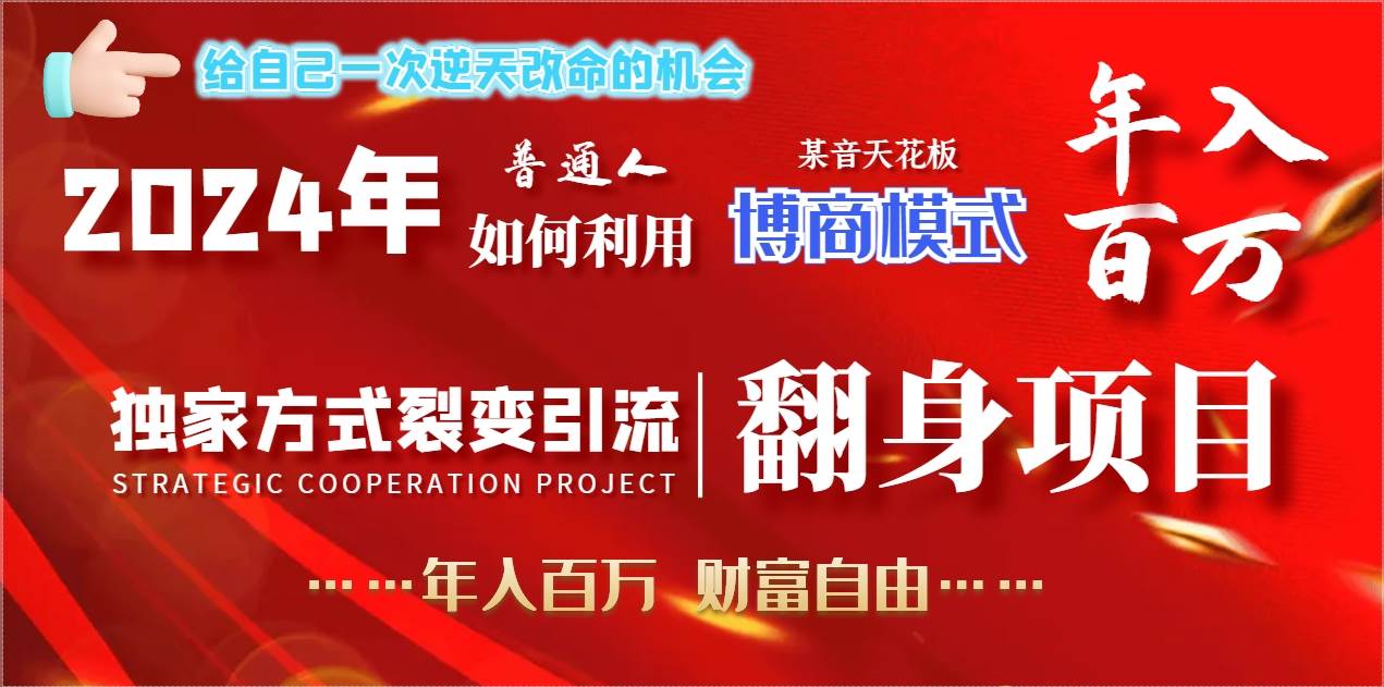 （9027期）2024年普通人如何利用博商模式做翻身项目年入百万，财富自由-赛德副业库