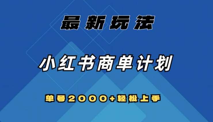 全网首发，小红书商单计划最新玩法，单号2000+可扩大可复制【揭秘】-赛德副业库