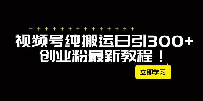 （7833期）外面卖2580视频号纯搬运日引300+创业粉最新教程！-赛德副业库