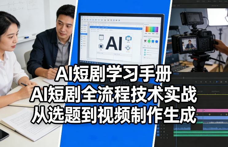 AI短剧学习手册，AI短剧全流程技术实战，从选题到视频制作生成-赛德副业库