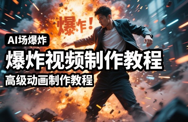 AI场景爆炸视频制作教程,利用人物实拍视频制作出高级的动画特效-赛德副业库