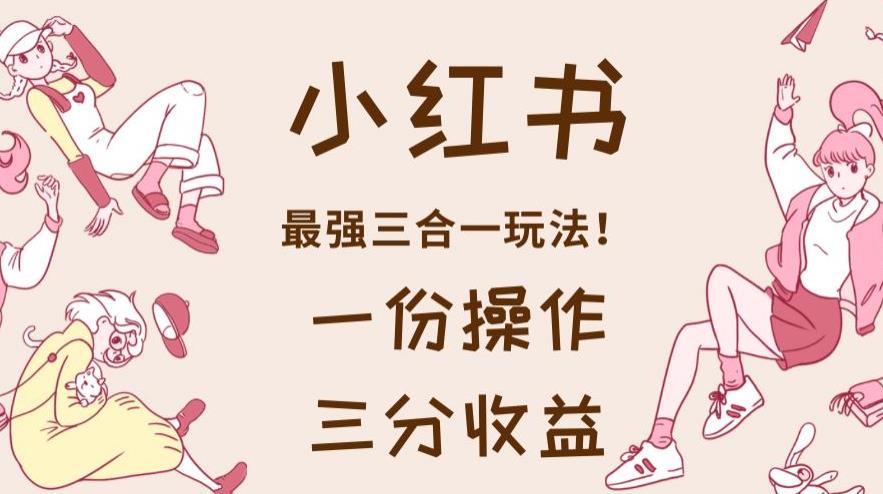 小红书最强三合一玩法，一份操作获得三份收益！【揭秘】-赛德副业库