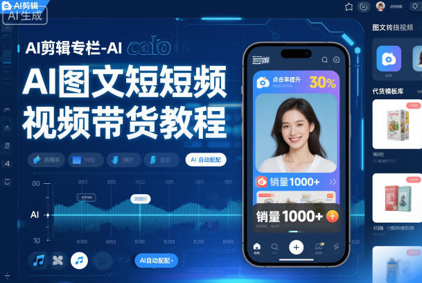 AI剪辑专栏-AI图文短视频带货教程-赛德副业库
