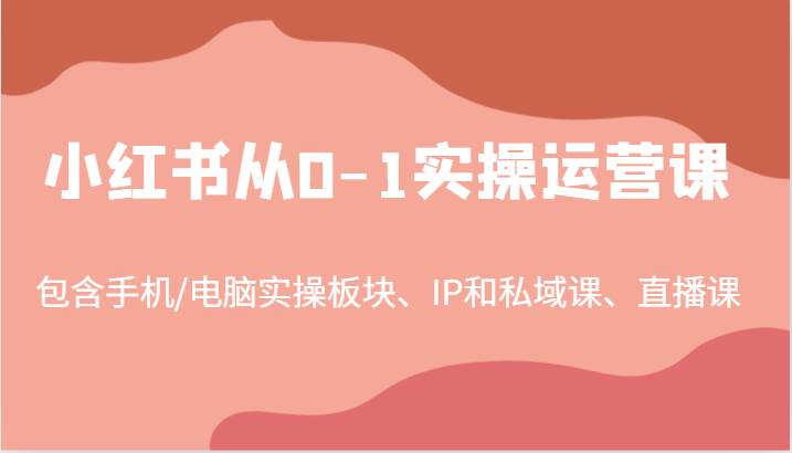 小红书从0-1实操运营课，包含手机/电脑实操板块、IP和私域课、直播课（97节）-赛德副业库
