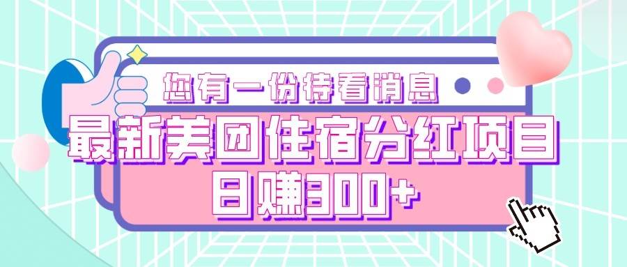 最新美团住宿分红项目，日赚300+-赛德副业库