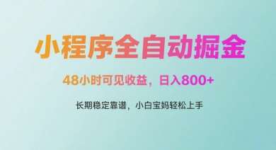 微信小程序全自动掘金，48小时可见收益，日入多张，长期稳定靠谱，小白宝妈轻松上手【揭秘】-赛德副业库