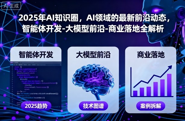 2025年AI知识圈，AI领域的最新前沿动态，智能体开发-大模型前沿-商业落地全解析-赛德副业库