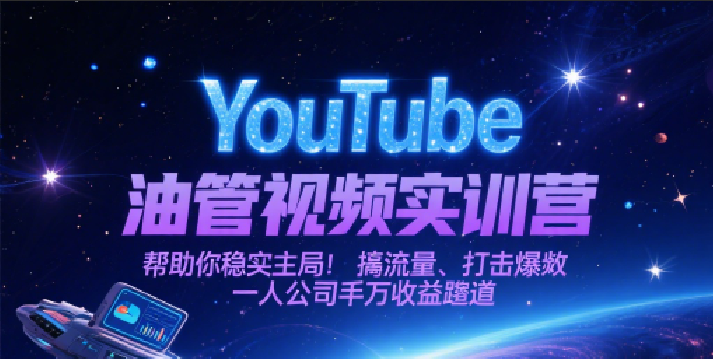 YouTube油管视频实训营,帮助你稳入局、搞流量、打爆款,一人公司千万收益赛道-赛德副业库
