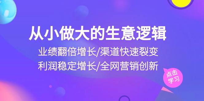 （10438期）从小做大生意逻辑：业绩翻倍增长/渠道快速裂变/利润稳定增长/全网营销创新-赛德副业库