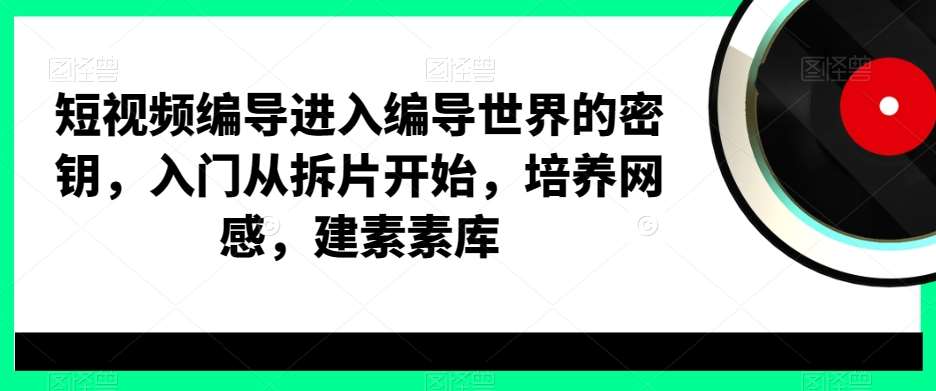 短视频编导进入编导世界的密钥,入门从拆片开始,培养网感,建素素库-赛德副业库