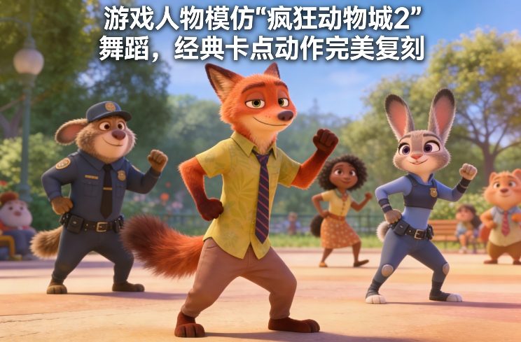 游戏人物模仿“疯狂动物城2”舞蹈,经典卡点动作完美复刻-赛德副业库