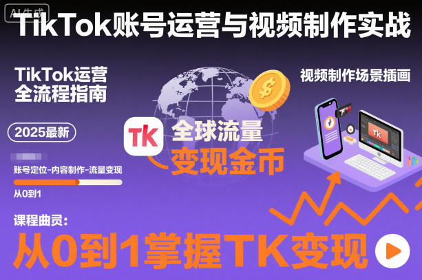 2025最新TikTok账号运营与视频制作实战全流程，从0到1掌握TK变现（含11月最新TK搬运技术）-赛德副业库