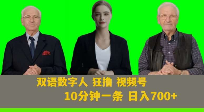 Ai生成双语数字人狂撸视频号，日入700+内附251G素材【揭秘】-赛德副业库