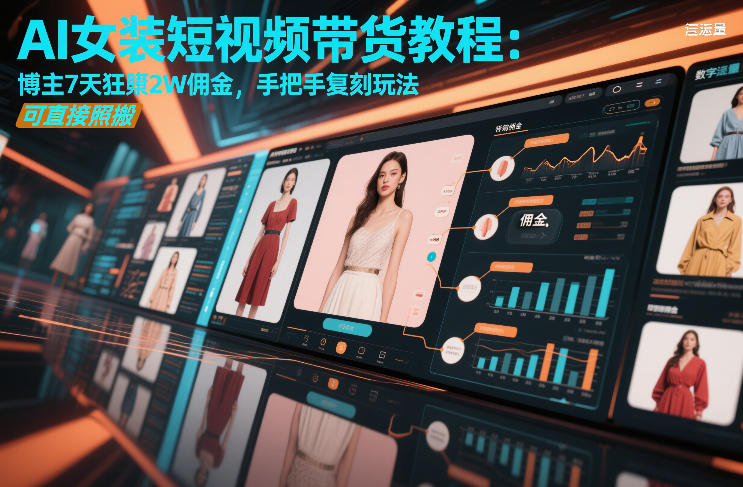 AI女装短视频带货教程:博主7天狂賺2W佣金,手把手复刻玩法,可直接照搬-赛德副业库