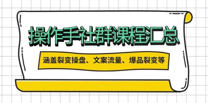 操盘手合伙人课程汇总：包含裂变操盘、文案流量、爆品裂变等多方面的内容-赛德副业库