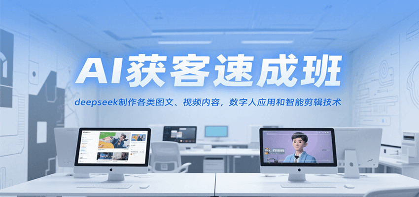 AI获客速成班，deepseek制作各类图文、视频内容，数字人应用和智能剪辑技术-赛德副业库